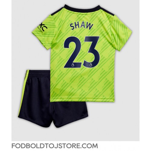Manchester United Luke Shaw #23 Tredje sæt Børn 2022-23 Kortærmet (+ Korte bukser)